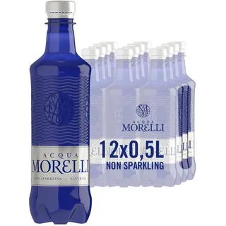 ACQUA MORELLI Non-Sparkling Naturale Stilles Mineralwasser - 12 x 0,5l PET Naturreines Wasser aus Italien, reiner Geschmack in praktischen Einwegflaschen