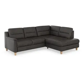 sit&more Ecksofa SIT & MORE "Farö L-Form", grau (anthrazit), B:251cm H:90cm T:187cm, Sofas, Ecksofa, inklusive Federkern, wahlweise mit Bettfunktion und Bettkasten