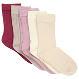 MINYMO Ankle Sock - rib 5-Paar Lila 23-26