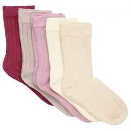 MINYMO Ankle Sock - rib 5-Paar Lila 23-26