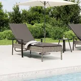 Sonnenliege mit Auflage Grau Poly Rattan - Grau