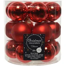 Kaemingk Weihnachtsbaumkugeln Glas 4 cm weihnachtsrot 18 Stück