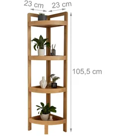 Relaxdays Eckregal 23 x 23 x 105,5 cm Natur