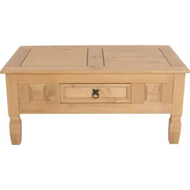 SAM Outillage SAM® Couchtisch 100 x 60 cm mit Schublade massiv Kiefer natur MEXICO