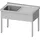 Stalgast Edelstahl Spültisch ohne Grundboden 1200x600x850 mm, mit einem Becken links, mit Aufkantung, verschweißt