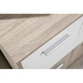 Interlink Eboli 77 x 77 x 30 cm Weiß / Sonoma Eiche