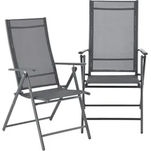 [en.casa] Kalamata Gartenstuhl 57 x 57 x 105 cm grau 2 St.