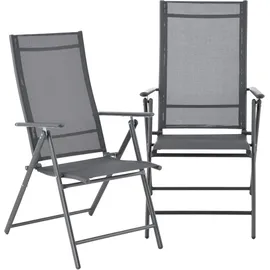 [en.casa] Kalamata Gartenstuhl 57 x 57 x 105 cm grau 2 St.