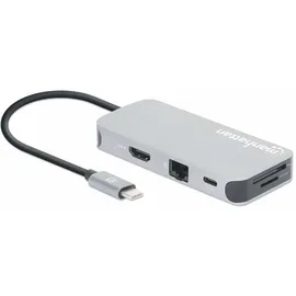 Manhattan USB-C 8-in-1-Dockingstation mit Power Delivery