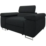 Mirjan24 Sessel Torezio Cord 134 x 90 x 102 cm Schwarz mit Einstellbaren Kopfstützen