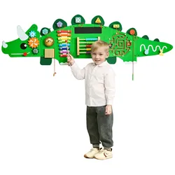 VEVOR Wandspiel Motorikbrett Dinosaurier Aktivitätswand Spieltafel 11 Spiele