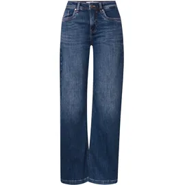 STREET ONE Damen, 3715695 Wide Leg Jeans, mid Blue soft washed, 27 W/30 L