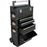 ASS Altenburger ASS Metall Werkzeugtrolley Werkstattwagen XXL Type: C1-B BLACK EDITION schwarz mit Schubladenverriegelung und Schloss