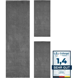 Andiamo Bettumrandung ANDIAMO "Arezzo", grau (anthrazit), H:16mm, Obermaterial: 100% Polyester, Bettumrandungen, Uni Farben, weicher Flor, waschbar, ideal im Wohnzimmer & Schlafzimmer