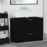 vidaXL Waschbeckenschrank Schwarz Eiche 78x37x59 cm Holzwerkstoff