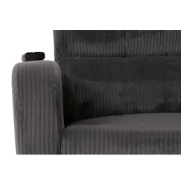 Mendler Fernsehsessel HWC-K62, Relaxsessel TV-Sessel Liege, Liegefunktion Aufstehhilfe, Metall Stoff/Textil Cord ~ dunkelgrau