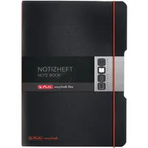 Herlitz Notizheft A4 kariert/liniert Schwarz
