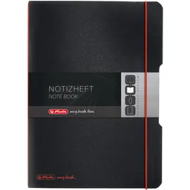 Herlitz Notizheft A4 kariert/liniert Schwarz