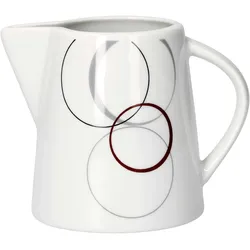 2tlg. Set Zuckerdose 28cl & Milchkännchen 23cl Palazzo mit Dekor-Kreisen in grau und dunkelrot