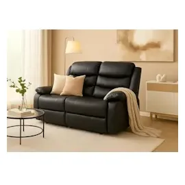 Mendler 2er Kinosessel HWC-O62, Relaxsessel Fernsehsessel mit Armlehne, Liegefunktion Kunstleder ~ schwarz