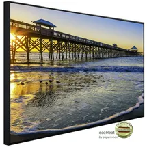 Papermoon Infrarotheizung Torheit Pier Winter Sonnenaufgang, Matt-Effekt - bunt