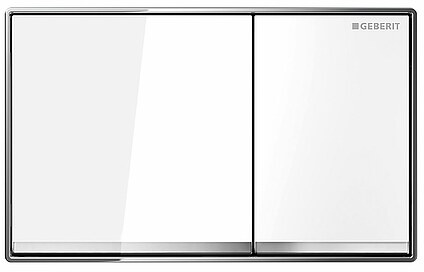Betätigungsplatte OMEGA60 Glas weiß, 2-Mengen-Spülung - 115081SI1