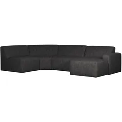Sofa Avelon U-Form aus Melange-Stoff, Anthrazit