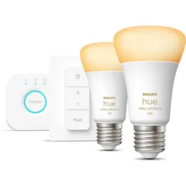 Philips Hue White Ambiance E27 1100 lm Starter-Set 8 W 2 Stk. + Dimmschalter