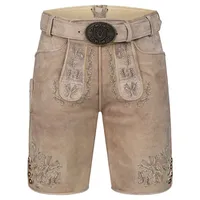Krüger Trachtenlederhose Lederhose Patrizio hellbraun mit Gürtel braun 52