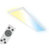 Briloner - LED Deckenlampe 98cm mit indirektem Licht, flach, dimmbar, Fernbedienung,