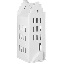 räder Teelichthalter Giebeldach Porzellan Weiß