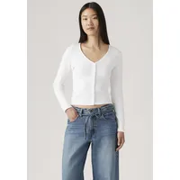 Levi's Longsleeve in Ripp-Optik mit Knopfleiste Weiss, XS