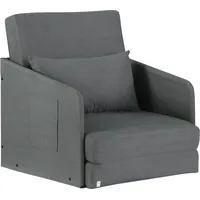 Homcom Schlafsofa Sofabett Einzelsofa Waschbarer Bezug 2 Seitentaschen Kissen,