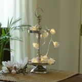 MARELIDA Etagere Aluminium 2 stöckige Servierplatte Dekoetagere H: 34cm silber