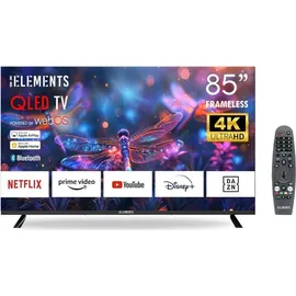 KB Elements 85 Zoll Smart TV QLED 4K, WebOS, TV DVB-T2/S2 Dolby, RAHMENLOS, Magic Fernbedienung - Schwarz