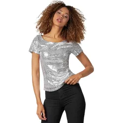 tectake® Pailletten-Kurzarm-Shirt