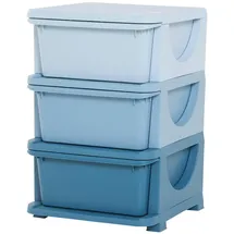 Homcom Schubladenschrank Kunststoff 37 x 37 x 56,5 cm blau