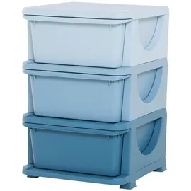 Homcom Schubladenschrank Kunststoff 37 x 37 x 56,5 cm blau