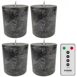 SOMPEX LED Kerzen 10 cm 4 St. grau