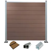 woodstore24 WPC Sichtschutzzaun 185 x 180 cm Braun