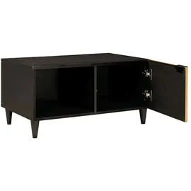 vidaXL Couchtisch Schwarz und Gold Mangoholz 80 x 50 x 40 cm