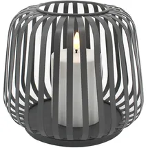 candela lights Laterne Metall 20x20x17 cm Solar inkl. LED Stumpenkerze grau
