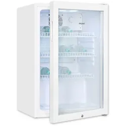 Exquisit Glastürkühlschrank GKS120-GT-160C weiss | Nutzinhalt: 118 L | Türschloss | 3 Gitterablagen | Umluftventilator | Standgerät