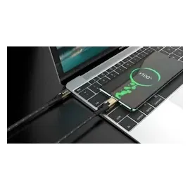 Oehlbach USB-Kabel USB 3.2 Gen2 (USB 3.1 Gen2) USB-C® Stecker, USB-C® Stecker 3.00 m Schwarz/Gold D1C9533