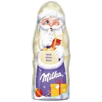 MILKA Schokolade, Milka Weihnachtsmann weiße Schokolade Alpenmilchschokolade 90g