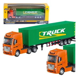 Huina Spielzeug-Boot LKW-Auflieger Container Metall Grün 1:50