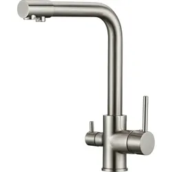 Wasserhahn Küche BieTal® BT-301 3-Wege L-Auslauf Küchen Mischbatterie Edelstahl
