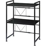 [en.casa] Mikrowellenregal Sorsele 63 x 78,5 x 32 cm Schwarz