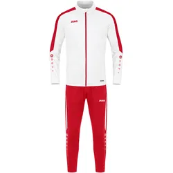 JAKO Trainingsanzug Polyester Power (Jacke und Hose) weiss/rot Herren