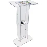 Vevor Acryl-Podium, 1193,8 mm hoch, klarer Acryl-Podiumsständer mit breiter Lesefläche und Ablagefach, bodenstehende, klare Kanzeln aus Acryl für Kirche, Büro, Schule